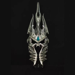 新款魔獸阿爾薩斯巫妖王冠頭盔 1比1統禦之盔寒冰王冠模型手辦