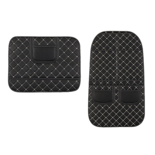 通用汽車座椅椅背防踢墊皮革兒童保護墊車用收納袋車內防護墊 通用汽車座椅椅背防踢墊皮革兒童保護墊車用收納袋車內防護墊