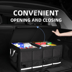 汽車後備箱儲物箱大容量車用折曡收納整理箱子牛津布藝車尾收納箱