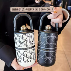 小香風咖啡杯保溫杯女生高顔值不鏽鋼女士個人專用水杯吸管可攜式批