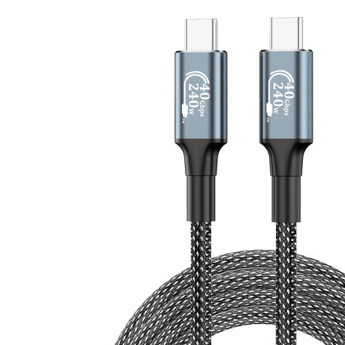 240W閃充USB4全功能數據線雙頭Type-C充電線PD快充8K高清投影USB 240W閃充USB4全功能數據線雙頭Type-C充電線PD快充8K高清投影USB