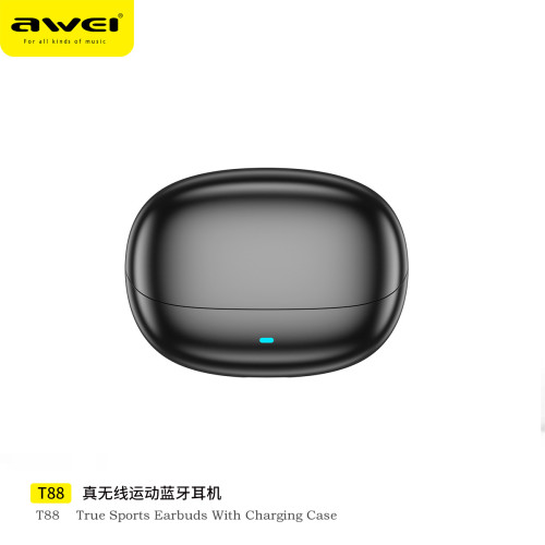 AWEI新款藍牙耳機降噪運動耳機T88長續航空間音頻TWS藍牙耳機