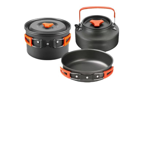戶外套鍋野炊用品燒水鍋餐具套裝可攜式野營露營鋁合金炊具 戶外套鍋野炊用品燒水鍋餐具套裝可攜式野營露營鋁合金炊具