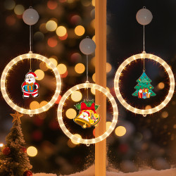 發光鈴鐺聖誕樹跑馬led彩燈掛飾聖誕節氛圍窗戶布置裝飾掛件