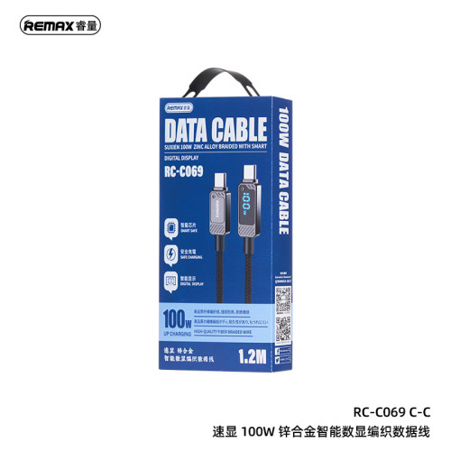 remax 數顯100W快充數據線 Type-C手機快充線 USB數顯手機充電線 remax 數顯100W快充數據線 Type-C手機快充線 USB數顯手機充電線