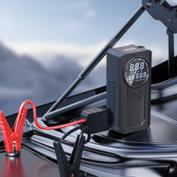 充氣泵車用打氣泵電動汽車用無線輪胎帶測胎壓應急啓動電源一體機