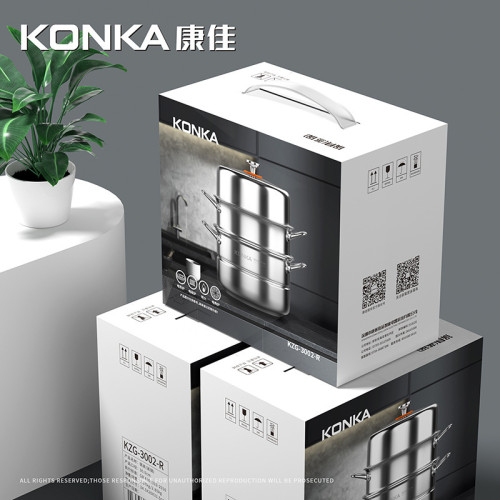 康佳304不鏽鋼蒸鍋加厚加大三層家用多功能蒸煮鍋瓦斯電磁爐通用 康佳304不鏽鋼蒸鍋加厚加大三層家用多功能蒸煮鍋瓦斯電磁爐通用