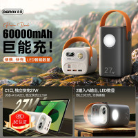 remax 巨量大容量60000安培LED燈戶外行動電源 27W快充行動電源禮品