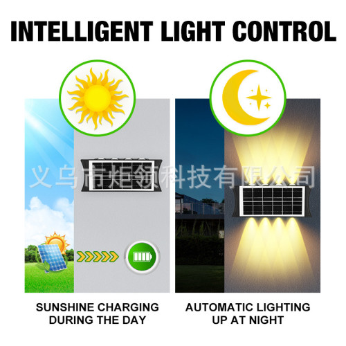 新款太陽能上下發光庭院燈戶外防水別墅景觀燈家用氛圍洗牆燈 新款太陽能上下發光庭院燈戶外防水別墅景觀燈家用氛圍洗牆燈
