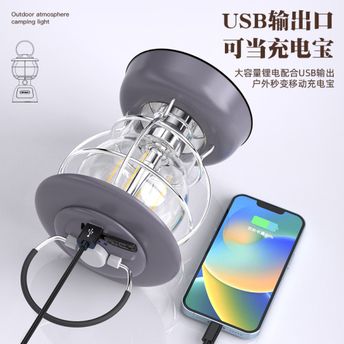新款type-C充電露營燈營地帳篷燈戶外野營氛圍燈復古手提馬燈 新款type-C充電露營燈營地帳篷燈戶外野營氛圍燈復古手提馬燈