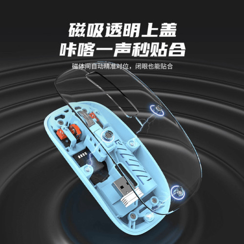 透明充電適用蘋果華爲藍牙雙模三模5.0無聲2.4g人體工學 透明充電適用蘋果華爲藍牙雙模三模5.0無聲2.4g人體工學