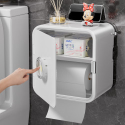 衛生間紙巾盒厠所免打孔壁掛防水抽紙盒創意輕奢高級感卷紙置物架