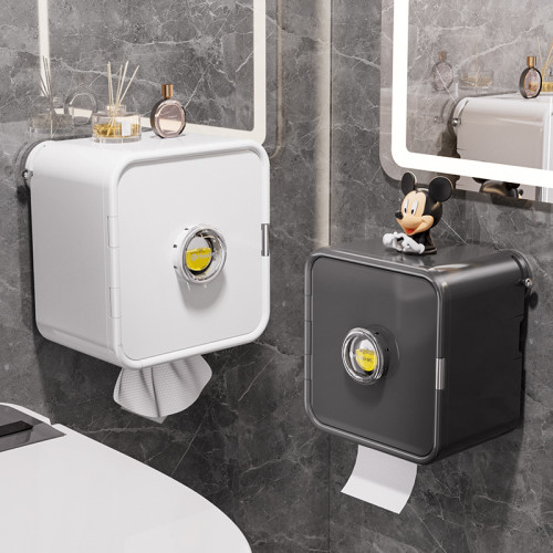 衛生間紙巾盒厠所免打孔壁掛防水抽紙盒創意輕奢高級感卷紙置物架 衛生間紙巾盒厠所免打孔壁掛防水抽紙盒創意輕奢高級感卷紙置物架