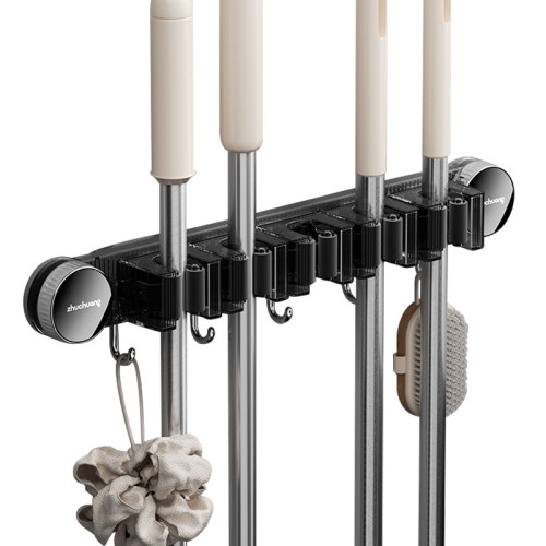 吸盤拖把夾壁掛免打孔厠所牆上門後掃把拖布固定器卡扣收納置物架 吸盤拖把夾壁掛免打孔厠所牆上門後掃把拖布固定器卡扣收納置物架