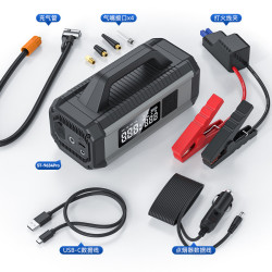 可攜式車用充氣泵一體機電瓶搭電寶打火神器汽車應急啓動電源