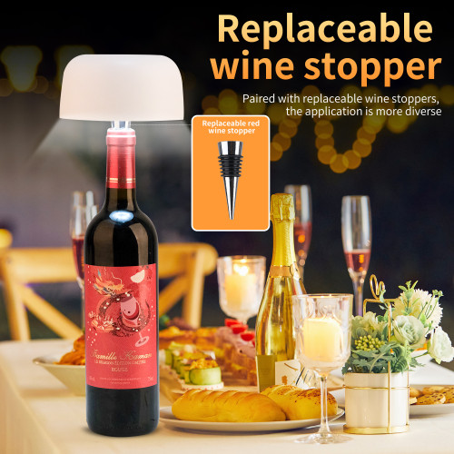 簡約蘑菇酒瓶燈可移動創意充電燈酒吧餐廳氛圍燈可用酒瓶塞 簡約蘑菇酒瓶燈可移動創意充電燈酒吧餐廳氛圍燈可用酒瓶塞