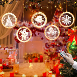 聖誕節發光雪人鈴鐺裝飾燈串led彩燈房間布置氛圍掛飾造型冰條燈