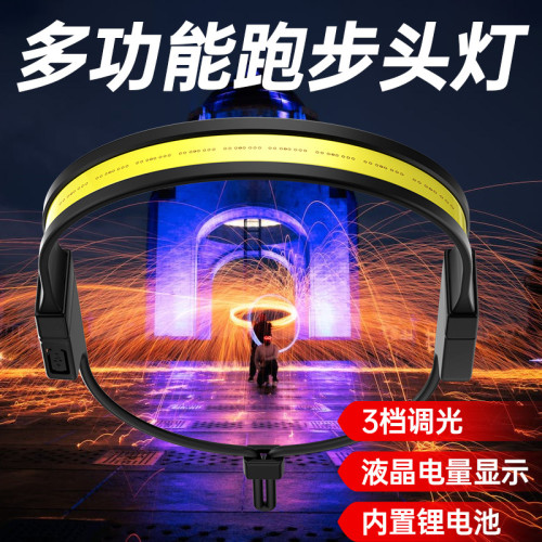 新款雙光源矽膠大泛光COB頭燈智能電顯充電戶外多功能跑步頭戴燈 新款雙光源矽膠大泛光COB頭燈智能電顯充電戶外多功能跑步頭戴燈