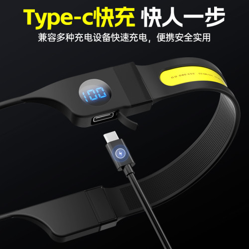 新款雙光源矽膠大泛光COB頭燈智能電顯充電戶外多功能跑步頭戴燈 新款雙光源矽膠大泛光COB頭燈智能電顯充電戶外多功能跑步頭戴燈