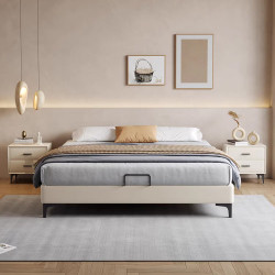 無床頭床現代簡約主臥儲物架子床小戶型無靠背齊邊床榻榻米家具床