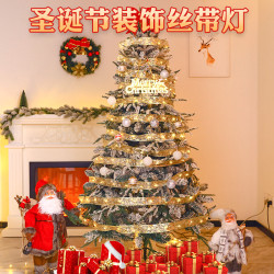 發光絲帶綢緞led燈串聖誕節氛圍掛聖誕樹裝飾場景布置閃燈串