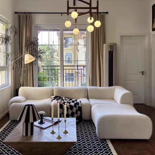 萊米壓縮沙發客廳落地異形轉角自由組合復古風模塊布藝沙發羊羔絨 萊米壓縮沙發客廳落地異形轉角自由組合復古風模塊布藝沙發羊羔絨