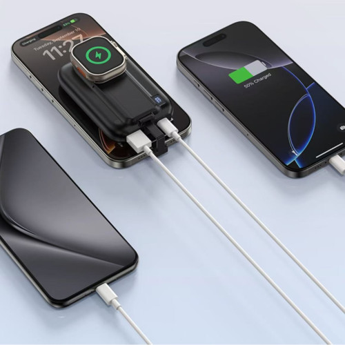 磁吸無線充電寶五合一可充手錶PD20w快充自帶線10000安培行動電源