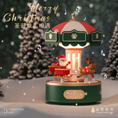 創意禮品生日禮物網紅小夜燈臥室床頭燈旋轉木馬網紅禮品藍牙音響