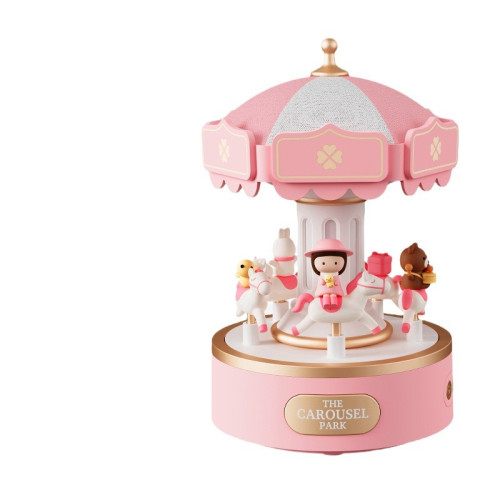 創意禮品生日禮物網紅小夜燈臥室床頭燈旋轉木馬網紅禮品藍牙音響