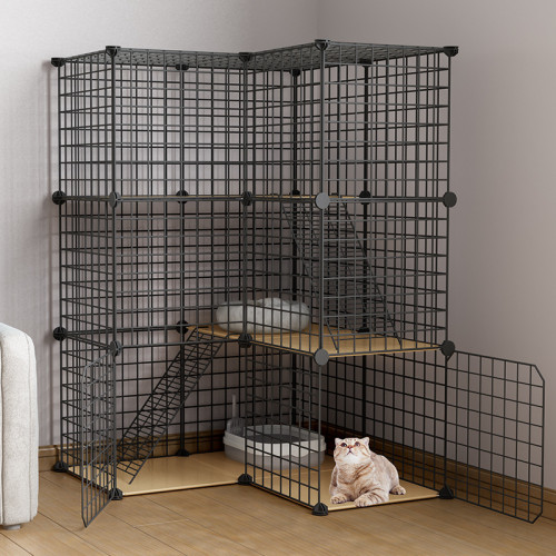 貓咪籠子屋捨家用室內兔子別墅大空間三層寵物可放貓砂盆狗窩房子 貓咪籠子屋捨家用室內兔子別墅大空間三層寵物可放貓砂盆狗窩房子