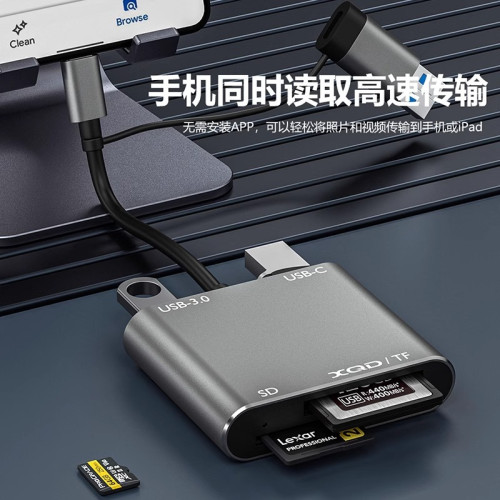 xqd卡讀卡器單反相機SD卡TF存儲卡U盤typec手機USB電腦通用擴展隖
