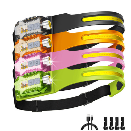 新款戶外揮手感應COB頭燈手電筒二合一騎行夜釣強光頭戴燈 新款戶外揮手感應COB頭燈手電筒二合一騎行夜釣強光頭戴燈