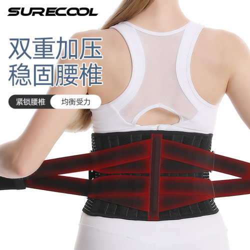 雙綁帶加壓護腰軟板支撐運動健身腰椎保護腰托擧重硬拉防護束腰帶 雙綁帶加壓護腰軟板支撐運動健身腰椎保護腰托擧重硬拉防護束腰帶