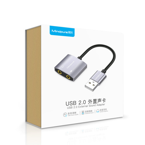 祿訊USB轉3.5mm耳麥聲卡二合一桌上型電腦筆電PS4外置聲卡轉接頭 祿訊USB轉3.5mm耳麥聲卡二合一桌上型電腦筆電PS4外置聲卡轉接頭