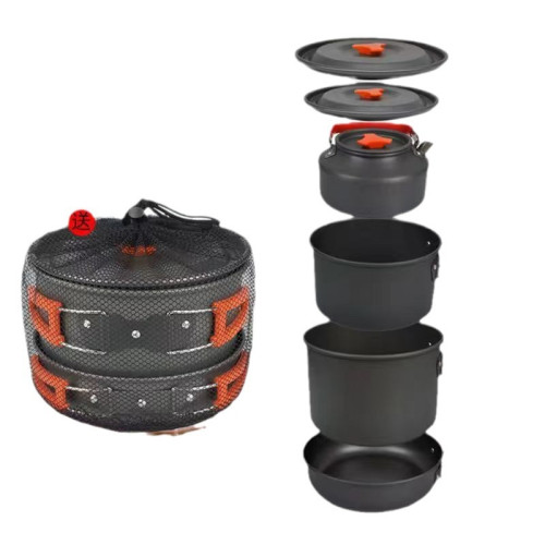 燒水鍋具戶外套鍋套裝炊具鋁合金燒水壺可攜式野營露營露營必備 燒水鍋具戶外套鍋套裝炊具鋁合金燒水壺可攜式野營露營露營必備