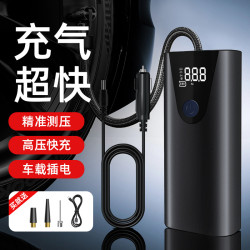 爆款新品車用充氣泵數顯有線大功率可攜式手持式汽車打氣泵速充