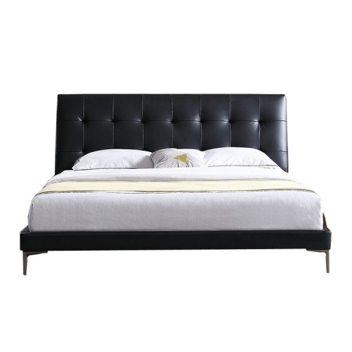 黑色真皮床意式極簡雙人主臥大床1.8m輕奢軟包頭層牛皮床彿山家具 黑色真皮床意式極簡雙人主臥大床1.8m輕奢軟包頭層牛皮床彿山家具