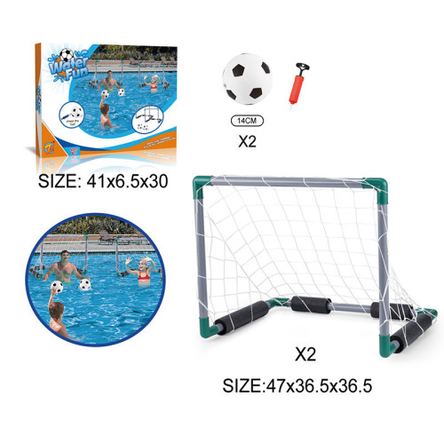 水上足球雙人競技戶外泳池戯水兒童水足球門可攜式折曡幼兒園足球網 水上足球雙人競技戶外泳池戯水兒童水足球門可攜式折曡幼兒園足球網
