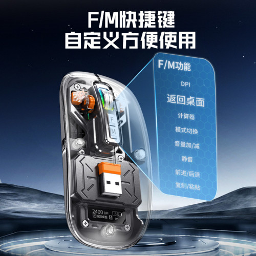 爆款M135智能屏顯透明合金滑鼠無線藍牙三模DIY商務禮品滑鼠 爆款M135智能屏顯透明合金滑鼠無線藍牙三模DIY商務禮品滑鼠