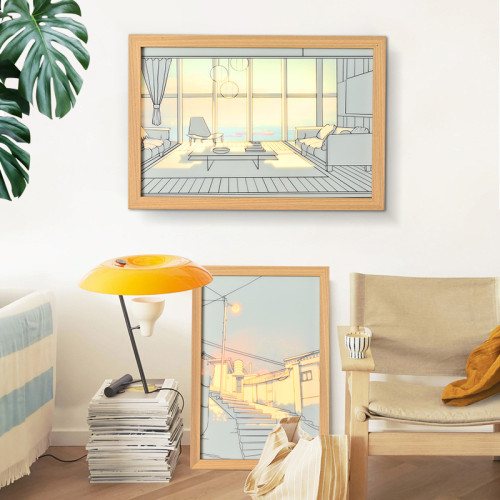 相框畫燈光畫小夜燈 led擺件裝飾壁畫燈客廳臥室觸控光影 相框畫燈光畫小夜燈 led擺件裝飾壁畫燈客廳臥室觸控光影