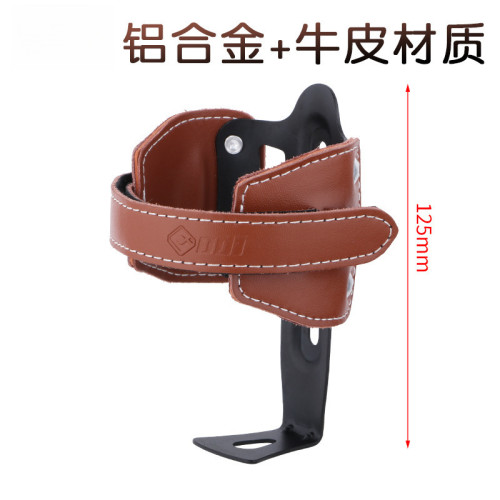 自行車復古牛皮機車小布折曡車牛皮水杯架合金支架山地車裝水杯架 自行車復古牛皮機車小布折曡車牛皮水杯架合金支架山地車裝水杯架