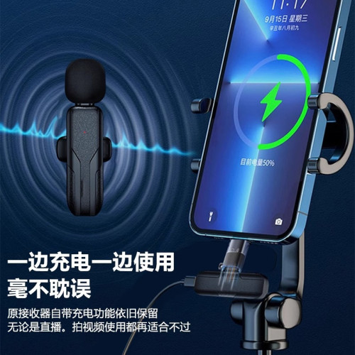 typec轉lighting手機轉換頭適用蘋果轉typec直播無線領夾式接收器