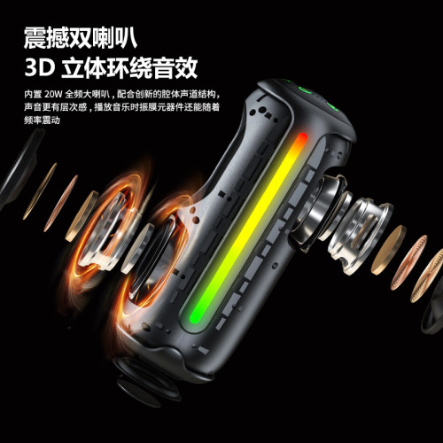 新款無線藍牙音箱戶外防水可攜式超重低音砲帶RGB燈圓柱布藝音響 新款無線藍牙音箱戶外防水可攜式超重低音砲帶RGB燈圓柱布藝音響