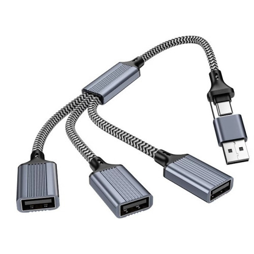 多功能OTG轉接頭c拓展隖連滑鼠鍵盤U盤HUB分線器電腦二拖三轉換線 多功能OTG轉接頭c拓展隖連滑鼠鍵盤U盤HUB分線器電腦二拖三轉換線