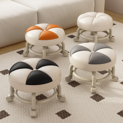 萬向輪小凳子家用臥室滑輪矮凳客廳沙發椅寶媽帶娃神器兒童小板凳