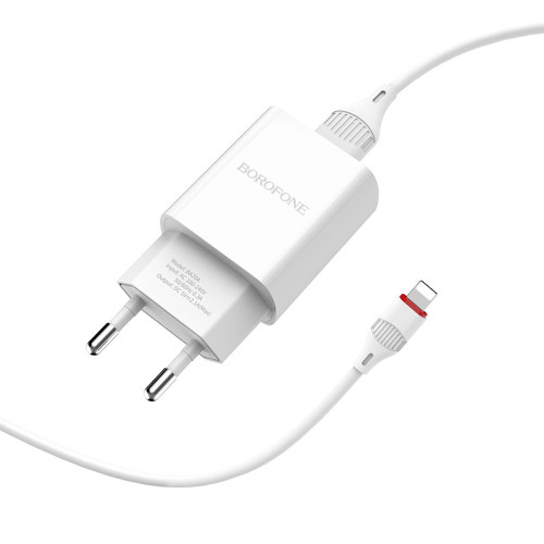 Borofone BA20A銳越單口充電器 適用蘋果手機歐規通用充電頭套裝 Borofone BA20A銳越單口充電器 適用蘋果手機歐規通用充電頭套裝