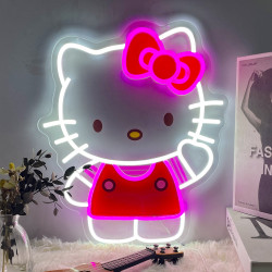索尼克KT貓電競兒童臥室裝飾霓虹燈卡通造型led霓虹燈