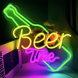BeerTime造型USB供電酒吧氛圍霓虹燈派對生日可調光