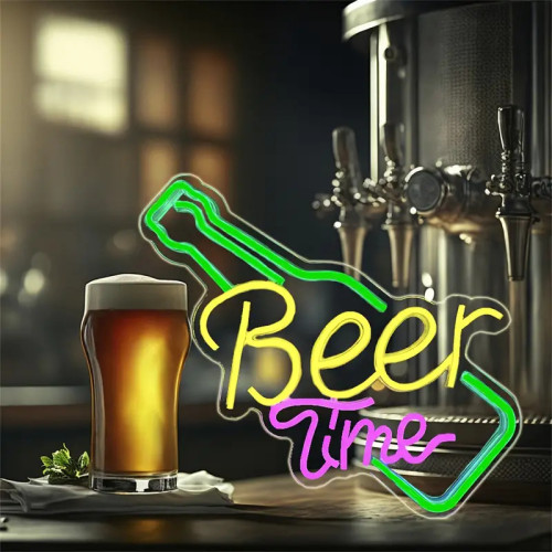 BeerTime造型USB供電酒吧氛圍霓虹燈派對生日可調光 BeerTime造型USB供電酒吧氛圍霓虹燈派對生日可調光
