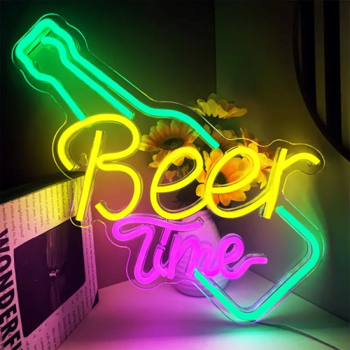 BeerTime造型USB供電酒吧氛圍霓虹燈派對生日可調光 BeerTime造型USB供電酒吧氛圍霓虹燈派對生日可調光